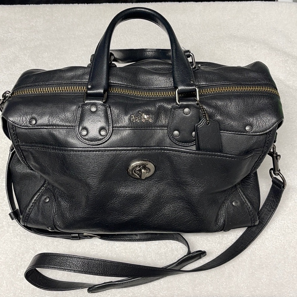 Coach Leather Handbag with Gummetal Hardware